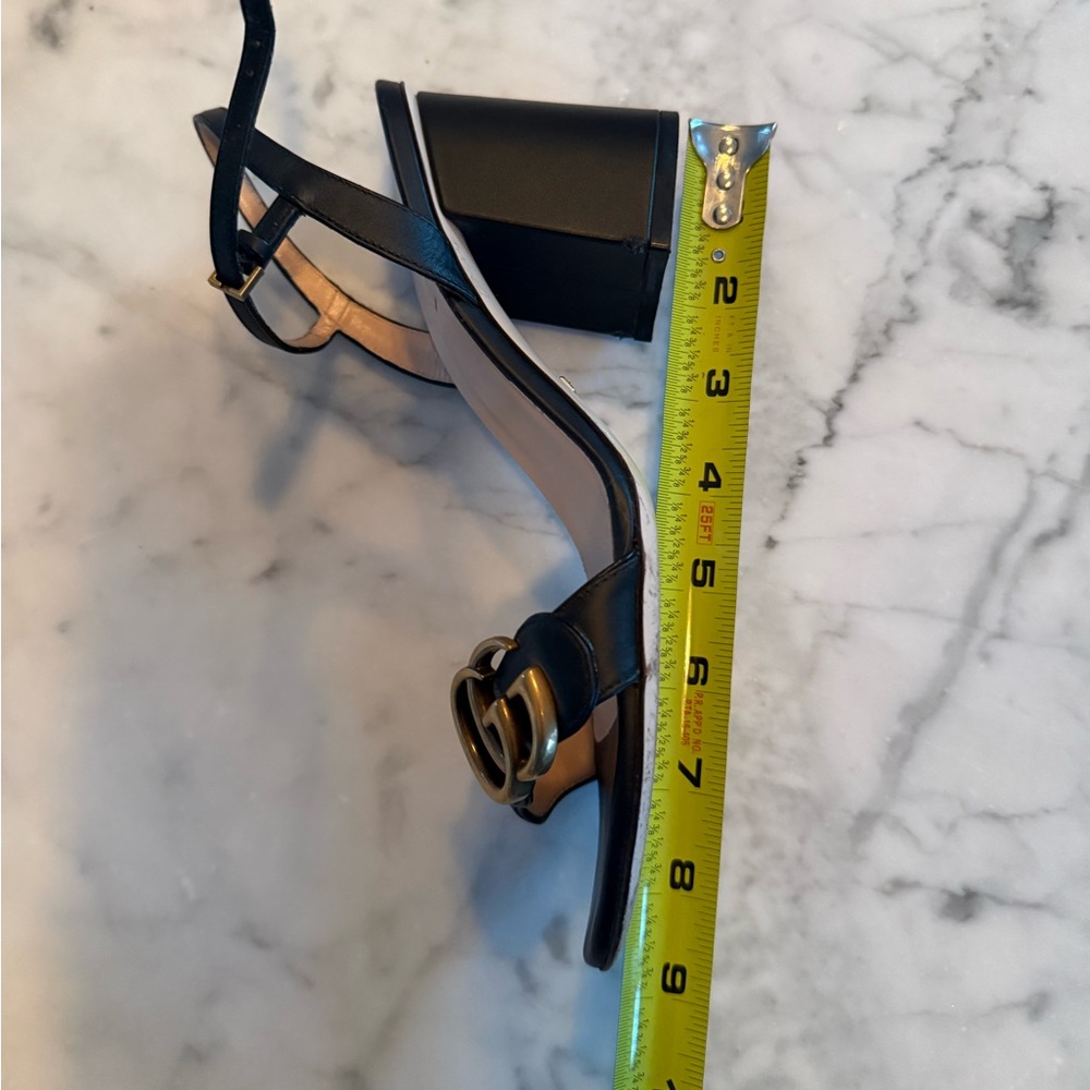 GUCCI Marmont Leather GG Block-Heel Sandals - Picture 16 of 16